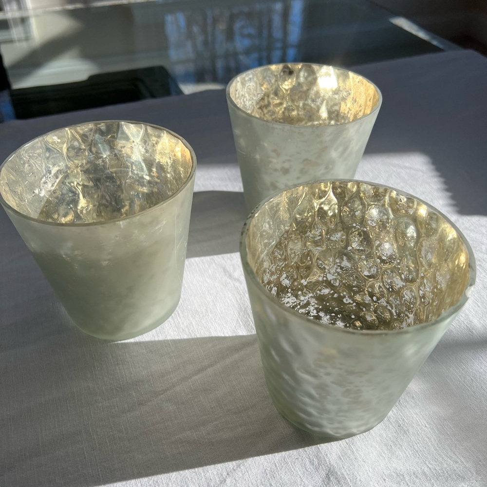 Mercury Glass Votives (set of 3)